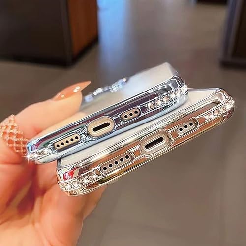 Miniatura 4 de AmazFCCY Funda para iPhone 13 Pro Max de 6.7 pulgadas, bonita funda de lujo con diamantes de imitación de diamantes de imitación suaves y