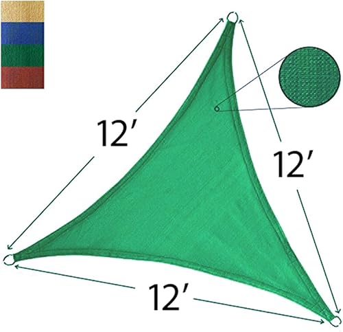 Miniatura 3 de King Canopy TSS12GRN - Toldo triangular de 12 pies, tela tejida de 11.29 ozm, al aire libre, patio, patio trasero, jardines, cubiertas, piscinas,