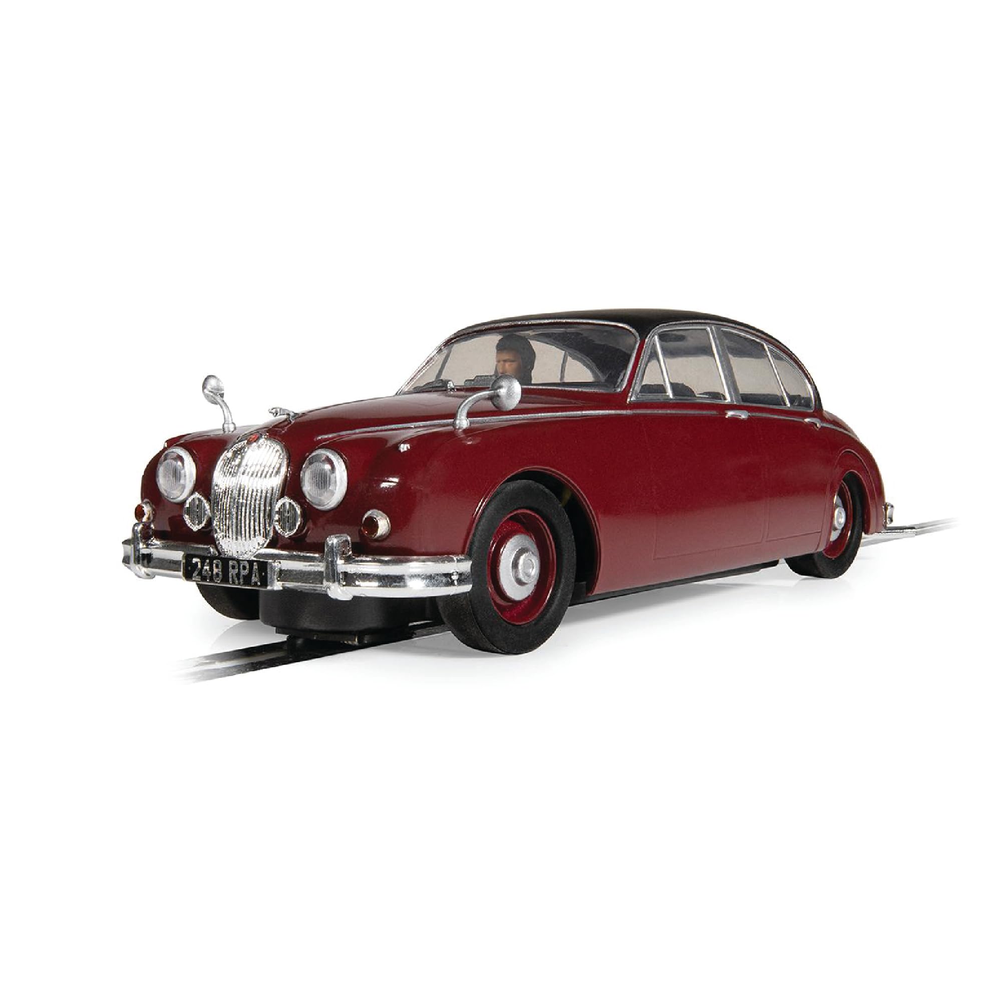 Scalextric C4502 Cars-C4502 Jaguar MK2-Inspector Morse-Toy use Race Tracks Age 8+ or Set Slot Car, Red, Large