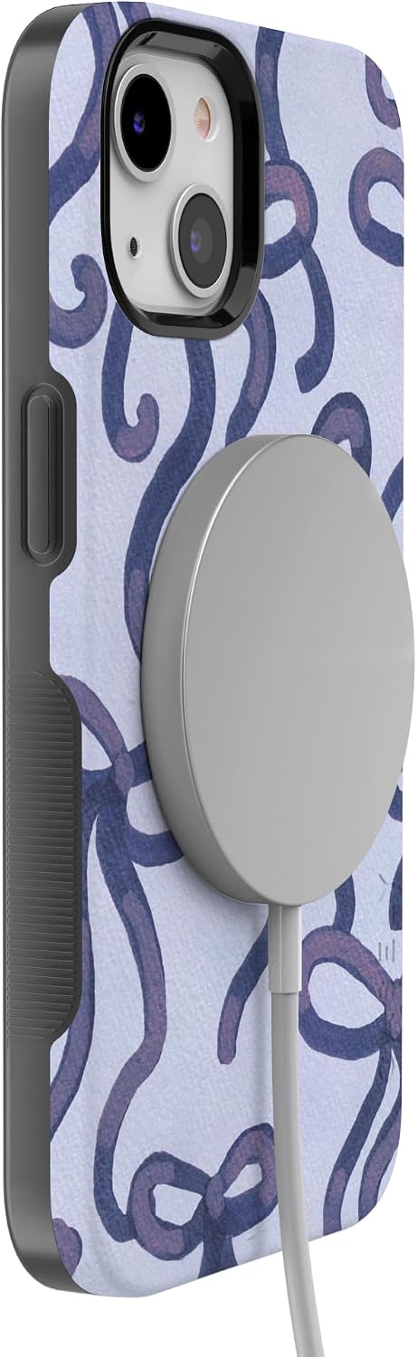 Casely iPhone 13 Mini Case | Love Me Knot | Blue Bow | Bold Protective Design | MagSafe Compatible Design