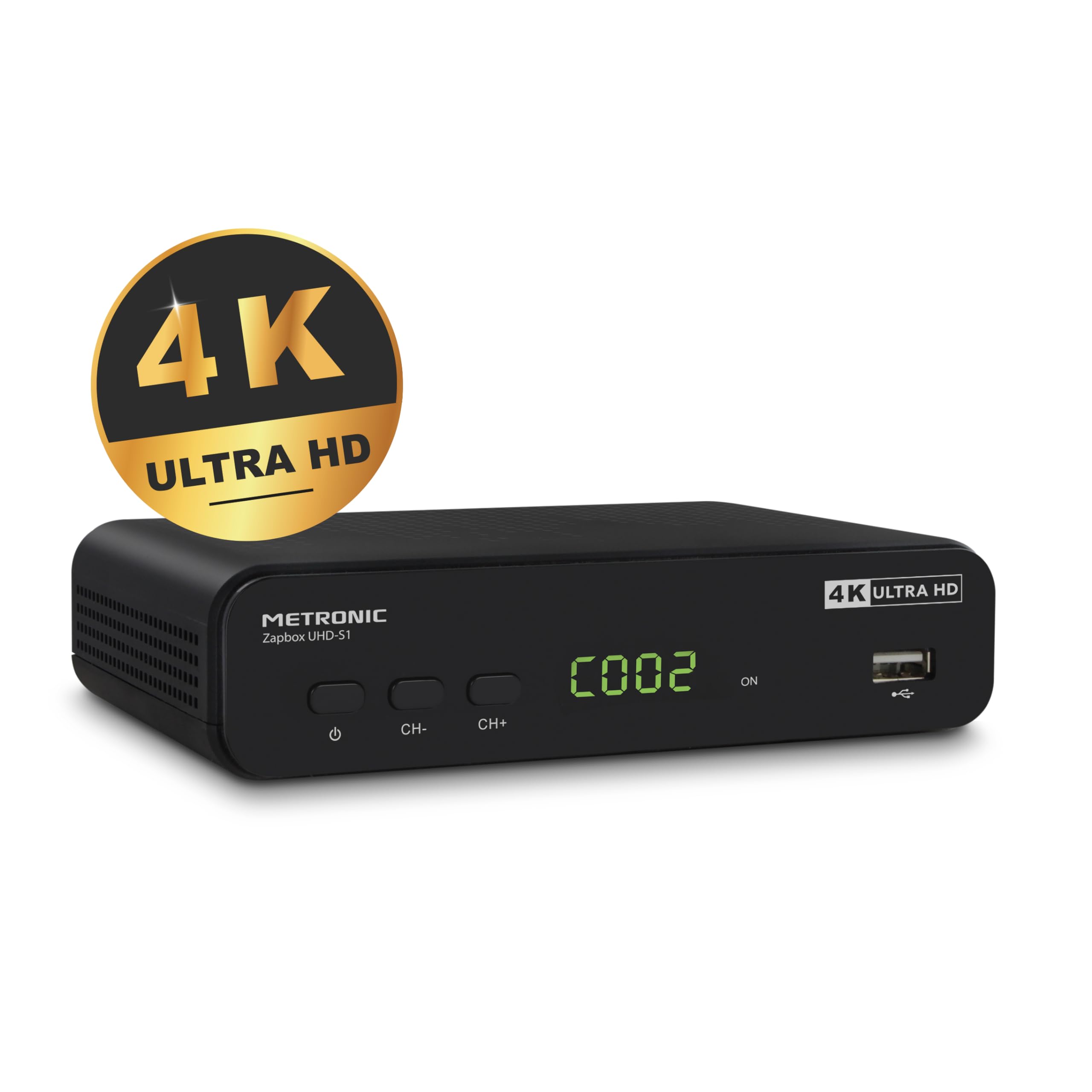 METRONIC 441701 Receptor Decodificador TDT 4K Ultra HD UHD-S1 | Puerto USB Grabador, TIMESHIFT