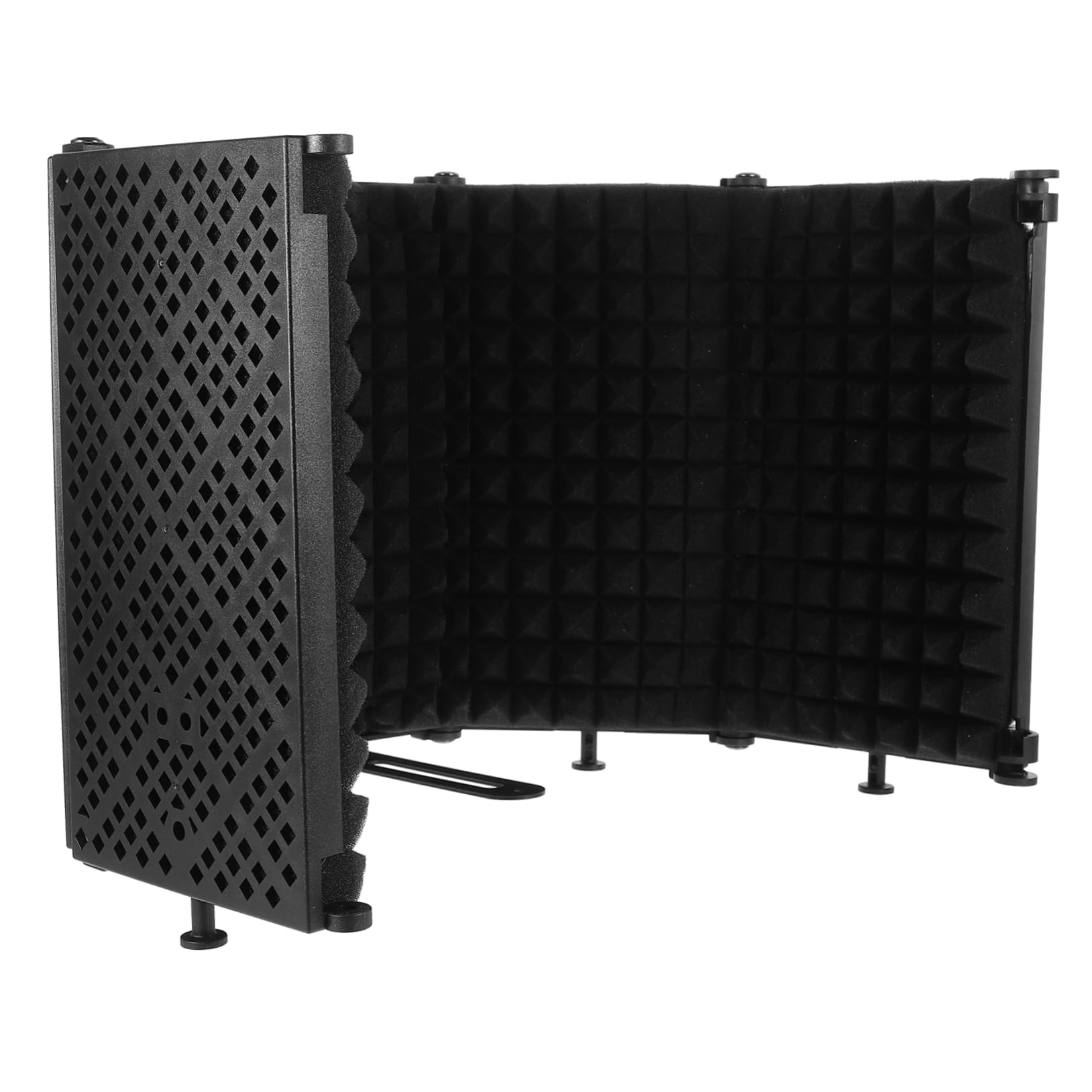 Escudo Espuma Absorbente de Cinco Puertas de Aislamiento para Micrófono Material Abs y Eva, Fácil de Montar y Transportar para Estudios Profesionales
