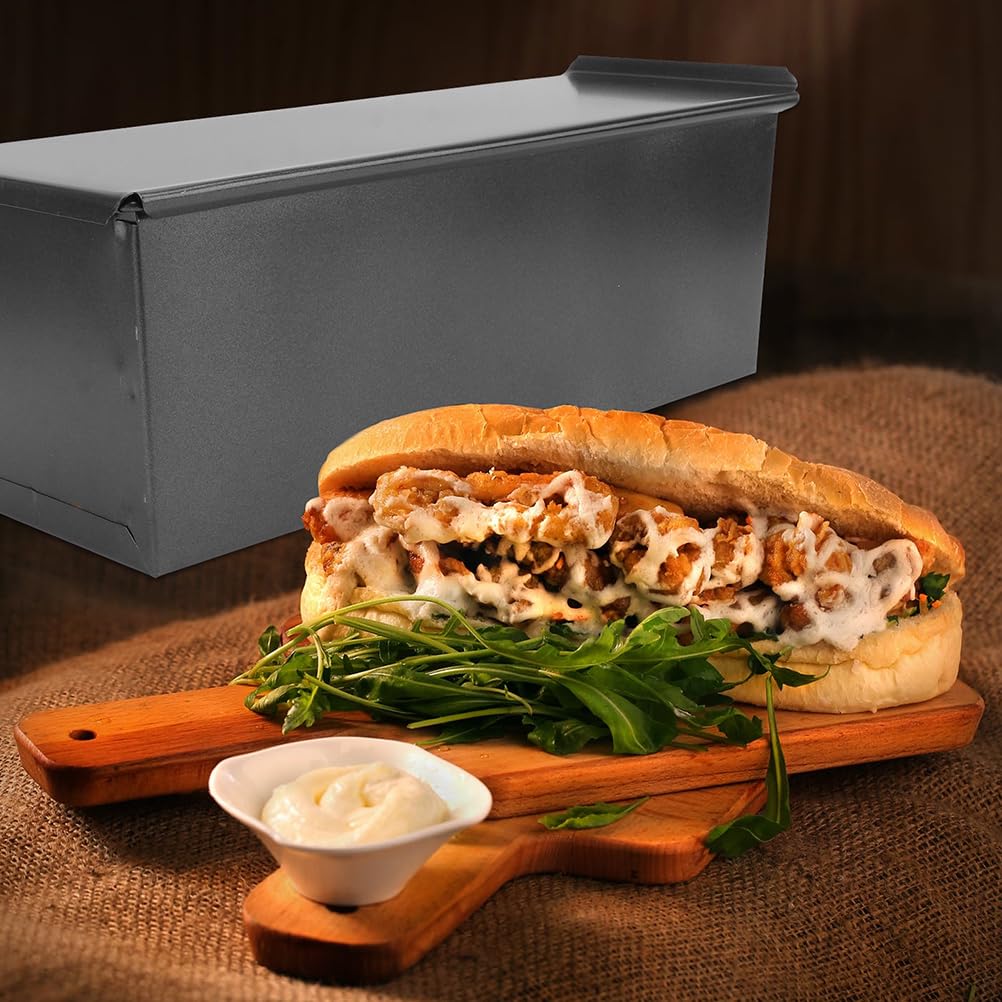 Cabilock Long Loaf Bread Pan-12x3.5Inch Non-Stick Loaf Pans Baking Pans For Oven 600g Toast Baking Mold Rectangular for Homemade Bread Bakeware Toast Dish Oven Baking Freezer