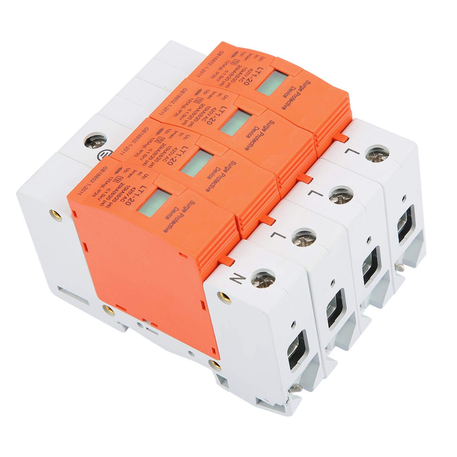 Dispositivo supresor de sobretensiones AC 420V, Protector contra sobretensiones de la casa 4P 20KA Dispositivo supresor de Baja tensión trifásico de Cuatro Cables