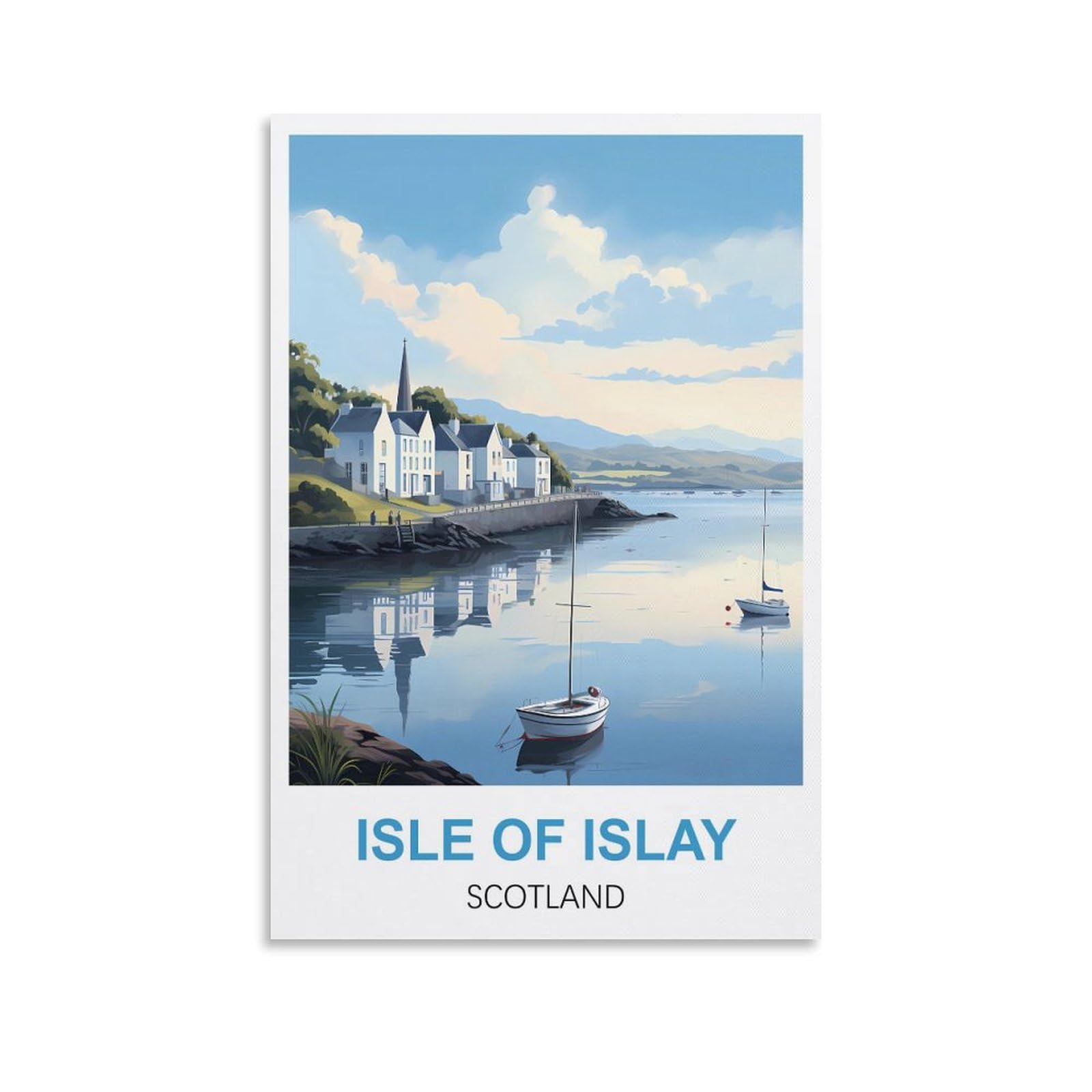 EZMLFA 5D Diamond Painting Kits for Adults,Isle of Islay Scotland,for Adults Beginners of All Ages, Round Full Drill Arts and Crafts Gems Home Wall Decor 50x60cm