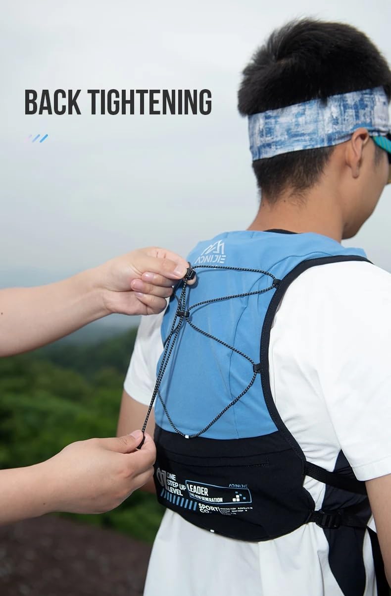 AONIJIE Mochila de hidratación de 5 l para equitación, chaleco para maratón, correr, ciclismo al aire libre, escalada, cartera móvil con burbuja de agua de 1,5 l