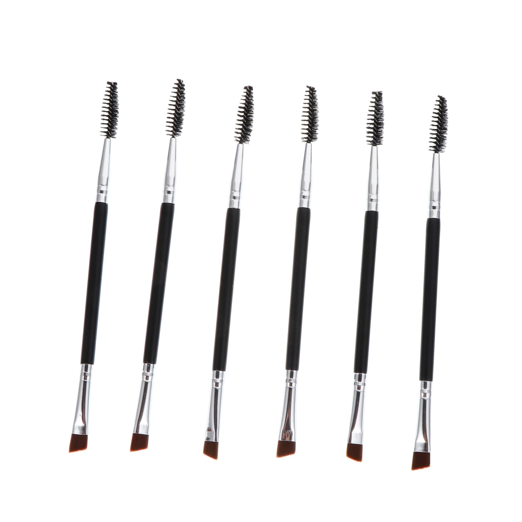 Ipetboom 6pcs Eyebrow Lash Brush Set Double Ended Makeup Tools Angled Eye Brow Brush Comb Spoolies for Eyebrows Easy to Apply