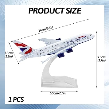 Model Plane Compatible, Diecast Plane Model A380 British Airways Collections, Airplane Models for Virgin Atlantic, 1:400 Models Airplane Collectibles for Aviation Enthusiasts