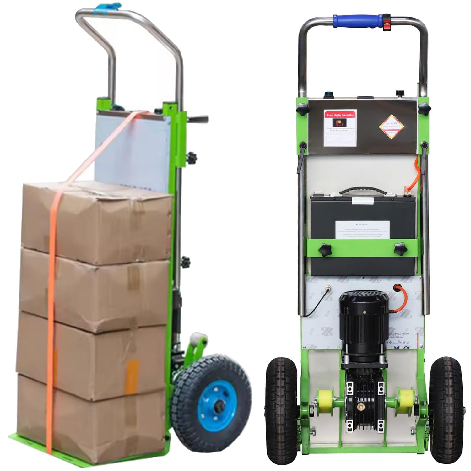 Carrello Saliscale Elettrico 1200W - Capacità 400kg Con Batteria Rimovibile Per Traslochi - Foto 8