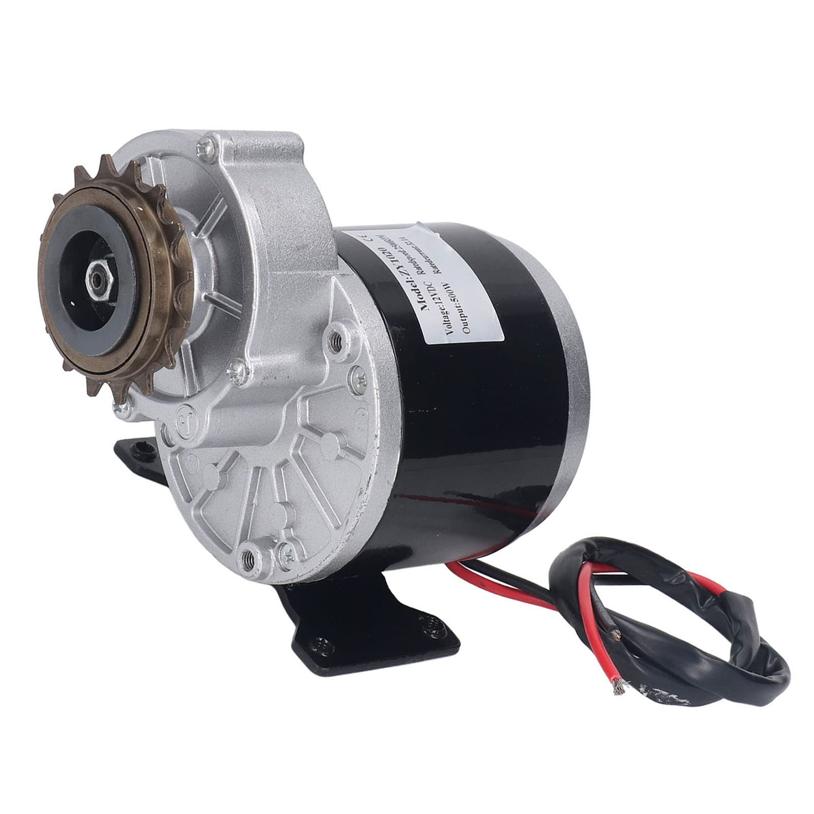 BuyWeek Motore Elettrico Spazzolato Motoriduttore, DC 12V 500W 2500 RPM 16 Denti in Lega di Alluminio per Bici Elettrica