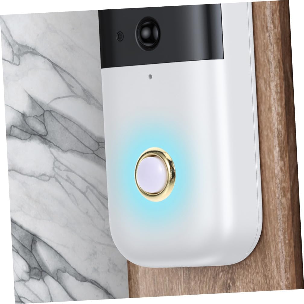 Homoyoyo 2pcs round Metal Doorbell Push Button with Illuminated Edge, Wired Doorbell Switch Replacement for Home, Weather Resistant Vintage Style, Gold Plated Surface