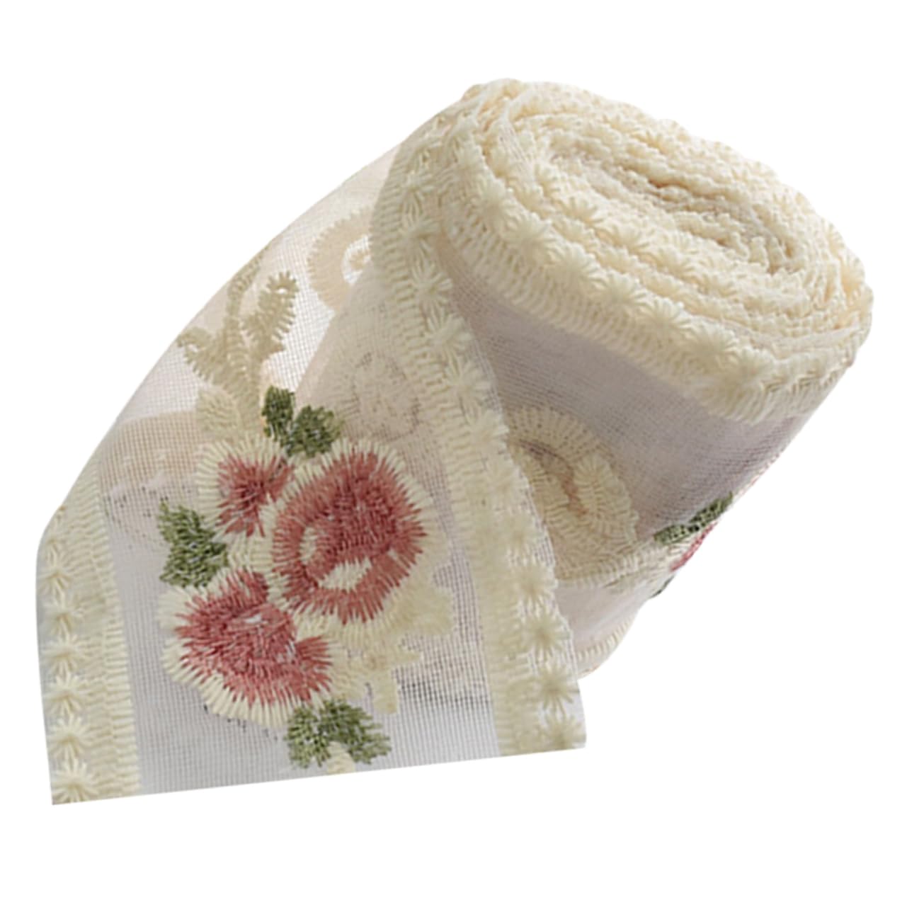 VILLCASE 4 Rollos Material De Accesorios Para El Cabello De Encaje Rosa Bordado Ribete De Encaje Rojo Decoración Artesanía Bralette De Apliques De Bordado De Cinta Tela