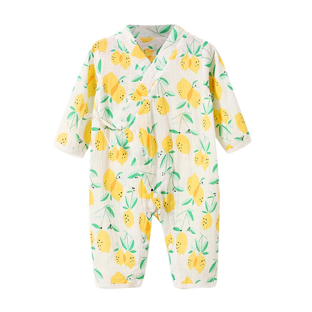 Baby Boy's and Baby Girl's Yarn Robe Floral Kimono Romper Jumpsuit Fruit Cartoon Nightwear
