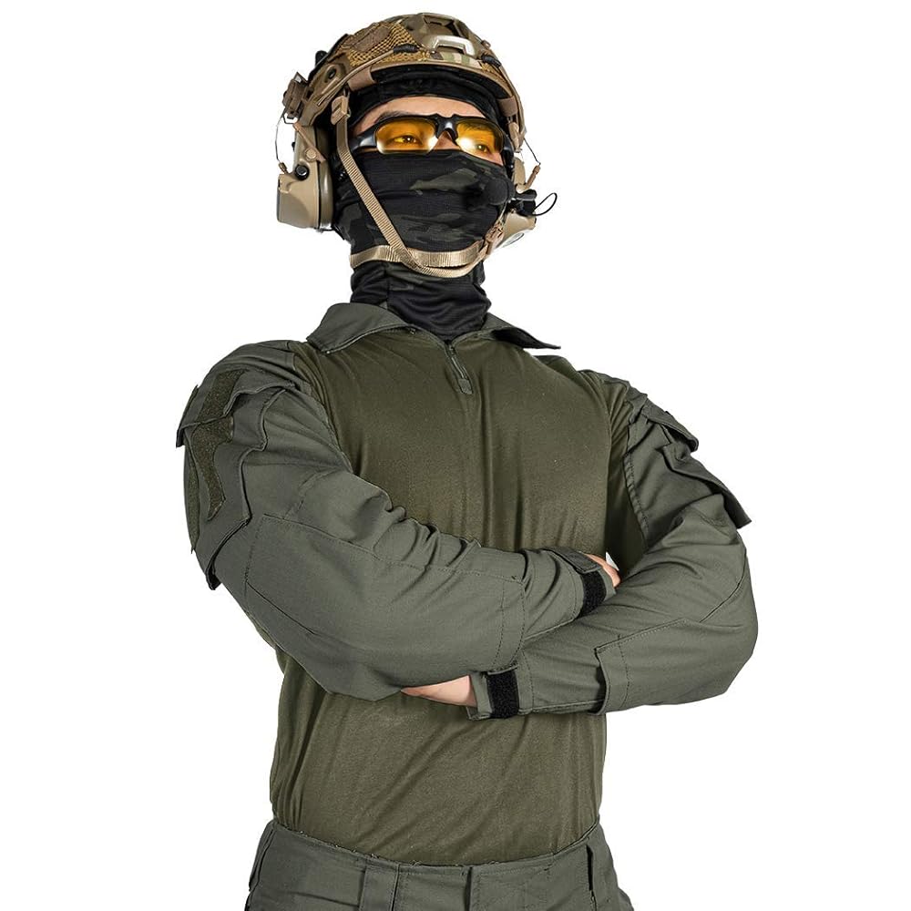 IDOGEAR 迷彩 スポーツシャツ XXL 肘パッド付き IDOGEAR 戦術男性 G3 コンバットシャツ肘パッド付き長袖シャツ