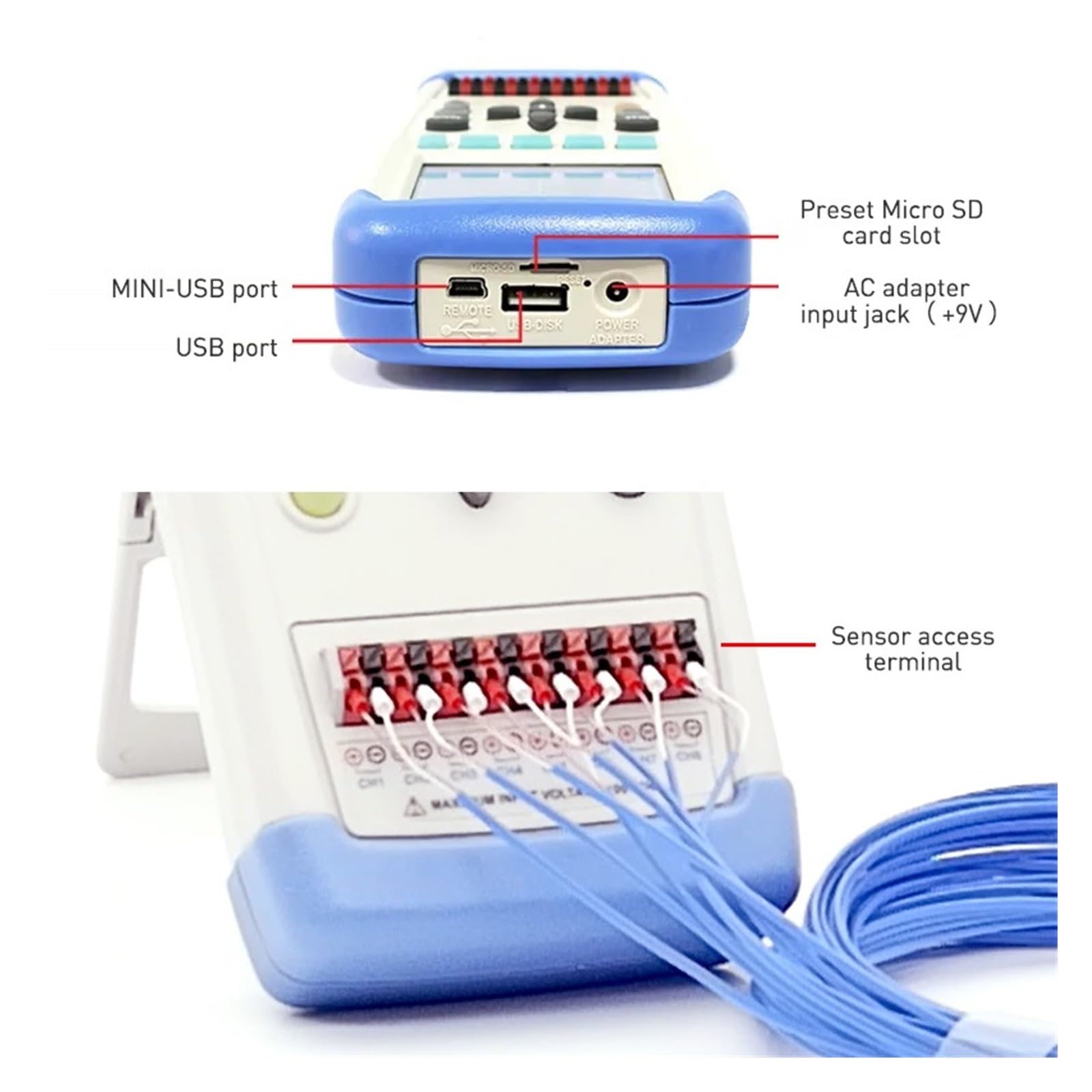 AT4208 8-Kanal-Temperaturtester-Datenlogger (Datenlogger), Laborgerät