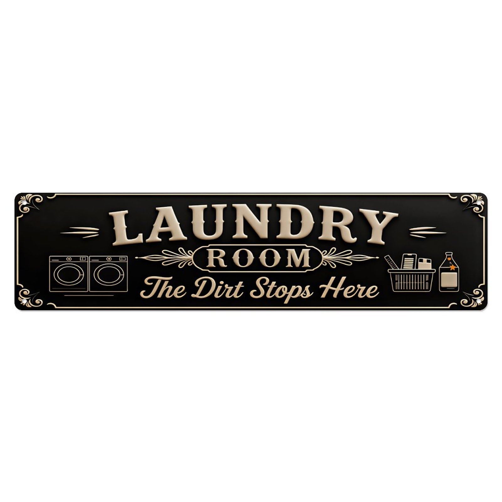 Ldfuieksufg Style Laundry Room Home Decor Wall Sign Vintage Aluminium Metal Sign, Retro Wall Decor For Home, Bar, Garage & Farmhouse 10 * 40Cm