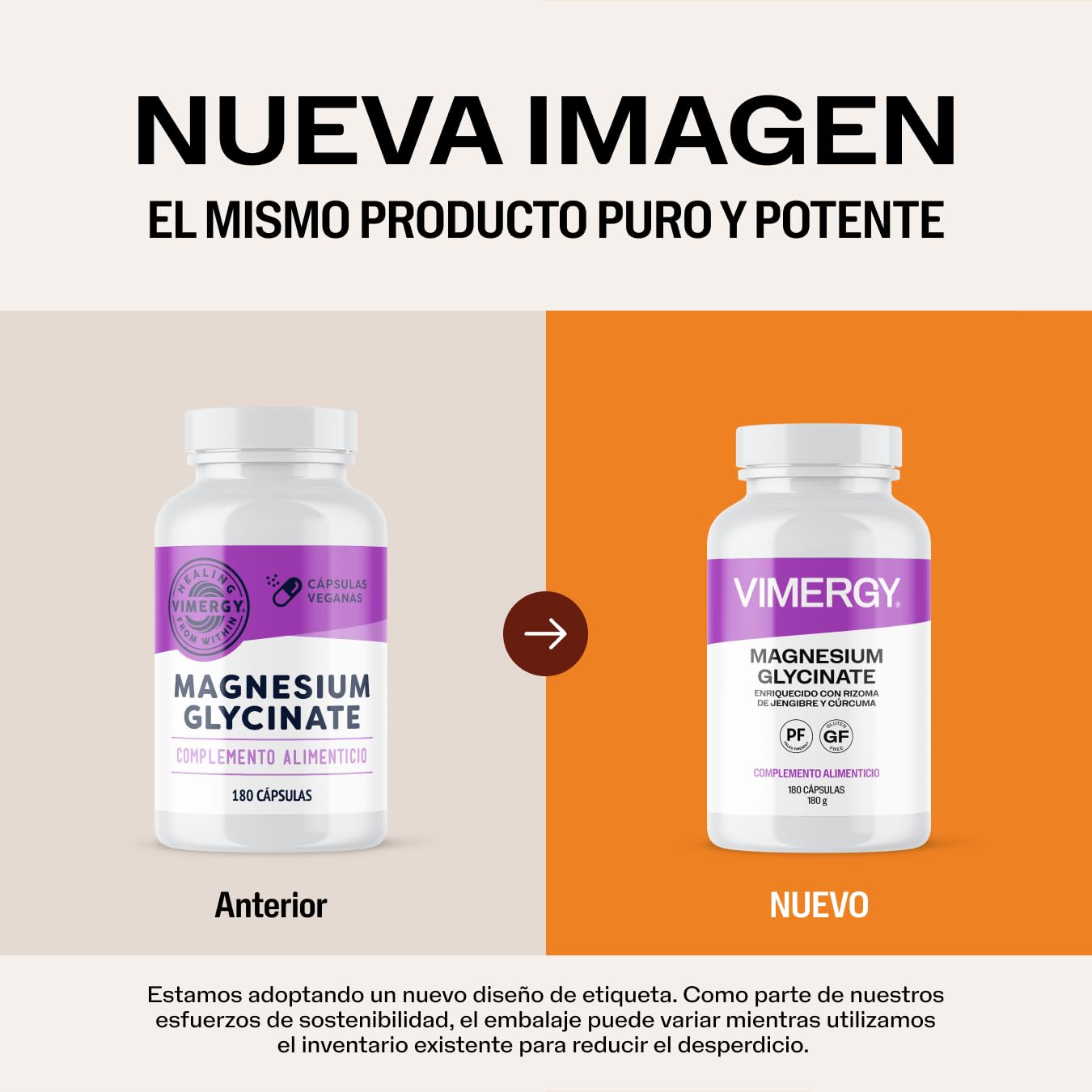 Vimergy Magnesium Glycinate – 90 Dosis – Glicinato de Magnesio – Aumenta la Energía y Reduce la Fatiga – Suplemento de Magnesio con Cúrcuma y Jengibre – Sin Gluten – Sin OMG – Apto para Keto y Paleo