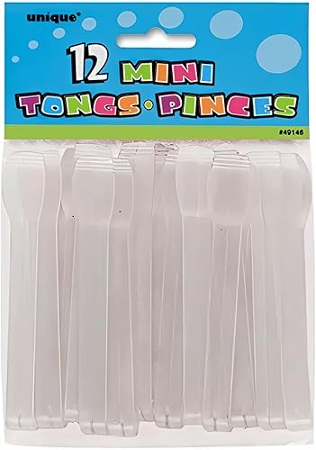 Miniatura 5 de Mini pinzas de plástico transparente, 5.5 x 10 pulgadas (12 unidades), resistentes y reutilizables, perfectas para fiestas, catering y servicios de