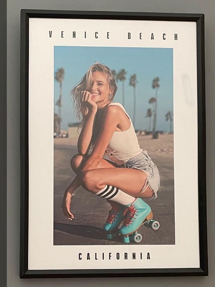Amazon.co.jp: 額付きA4アートポスター venice beach ベニス