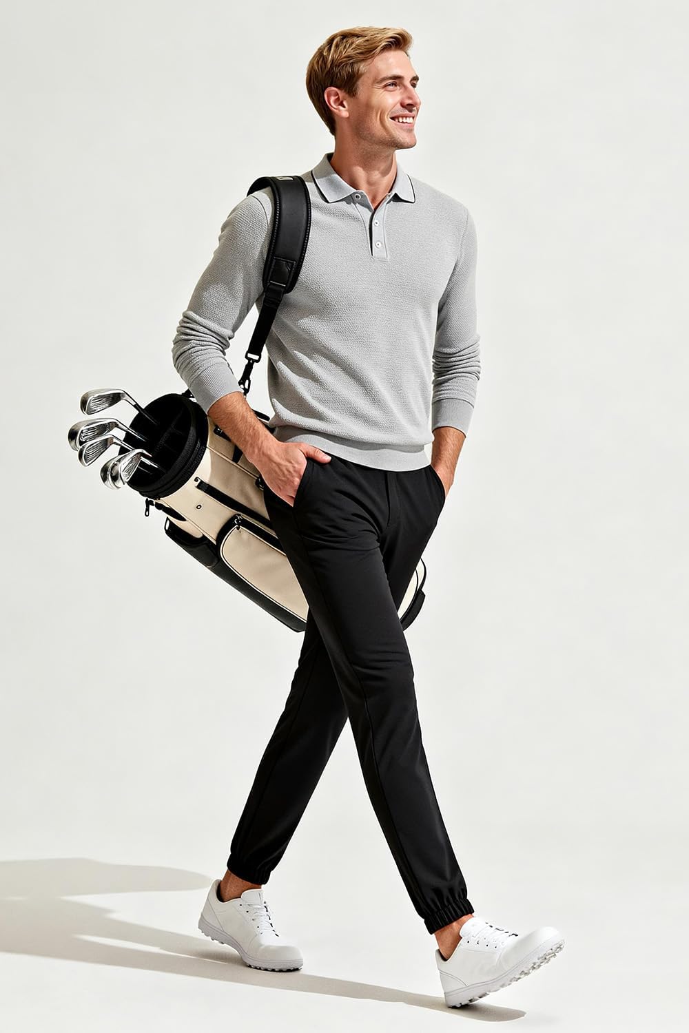 GINGTTO Mens Jogger Pants Slim Fit Chinos 26 Inseam Stretch Work Golf Pants for Men Skinny Tapered Black 32 - Image 4