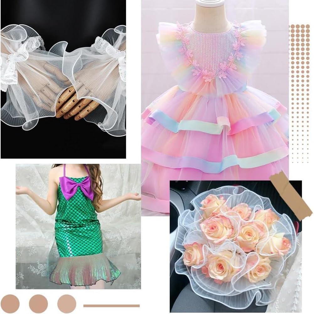 Ruban Plissé à Volants Organza – 9 M X 12,7 Cm, Vert Printemps | Pour Décoration Noël, Robe De Mariée, Costume, Déco Maison