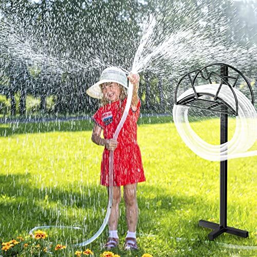 KalTell Garden Hose Stand Water Hose Holders for Outside Hose Storage Hanger with Extra Shelf Rack Freestanding -Black - Thumbnail 7