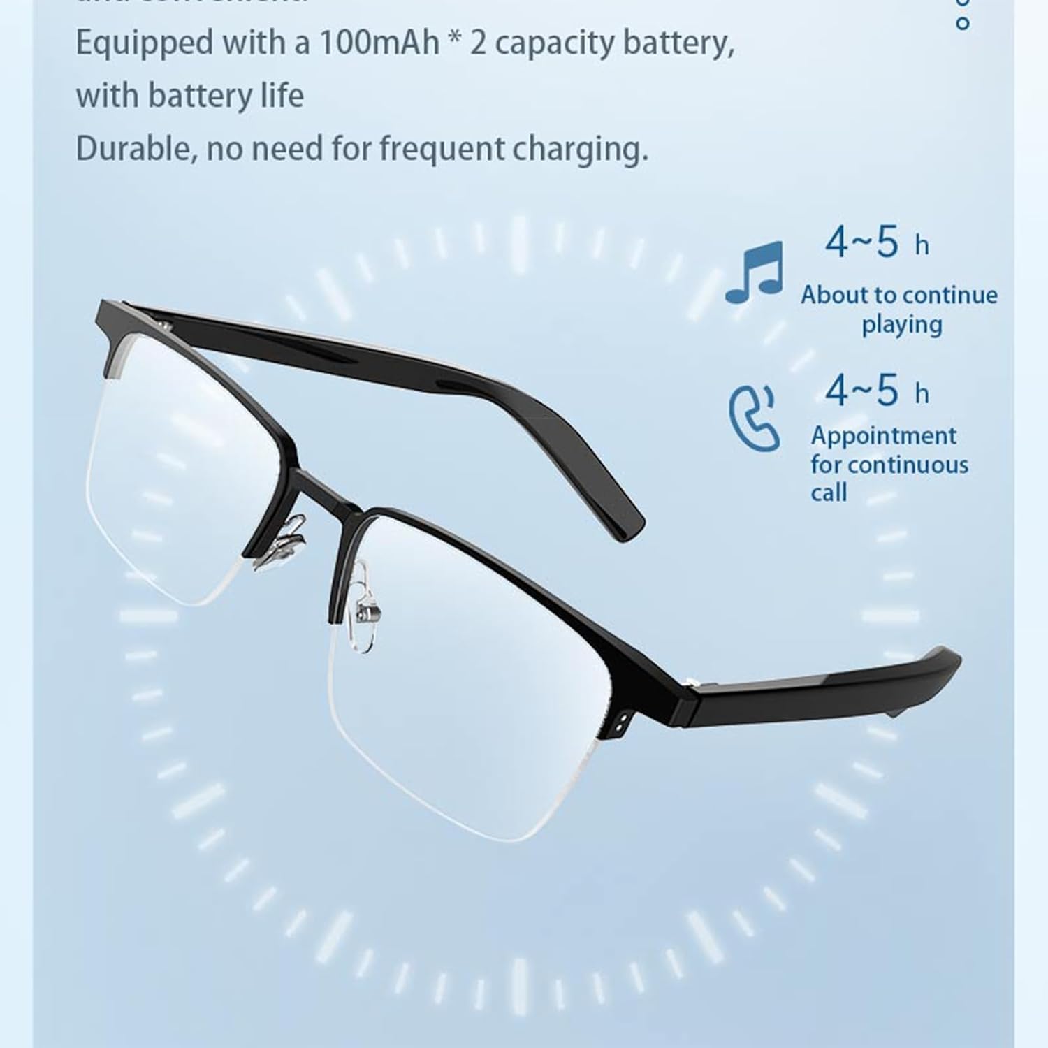 Audio Smart Bluetooth Glasses For Men Women With Speakers Wireless Blue Tooth Control Speaker Glasses With Speakers For Men Women Bluetooth Eyeglasses Smart Glass Gafas Inteligentes Para Hombre