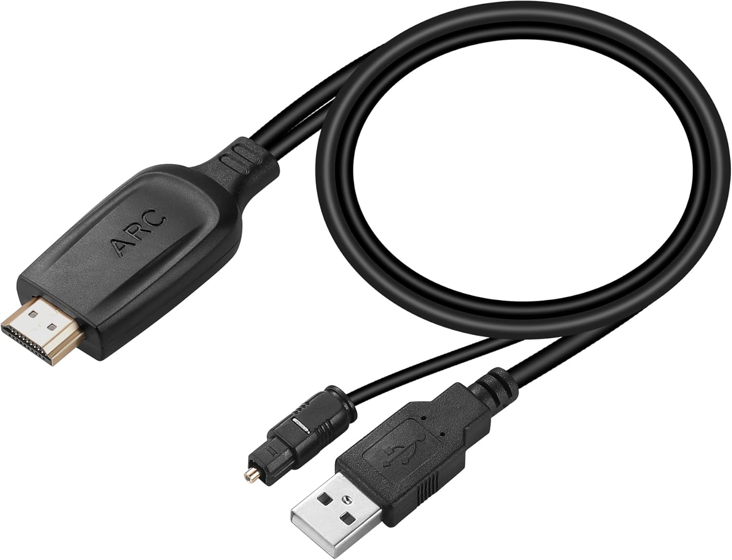 192KHz HDMI ARC to Optical Audio Converter for TV to Soundbar, Plug & Play 3.7ft/1.15m ARC to Optical Cable Audio Extractor Adapter Splitter for Sound System Speaker Home Theater Support Dolby/DTS 5.1