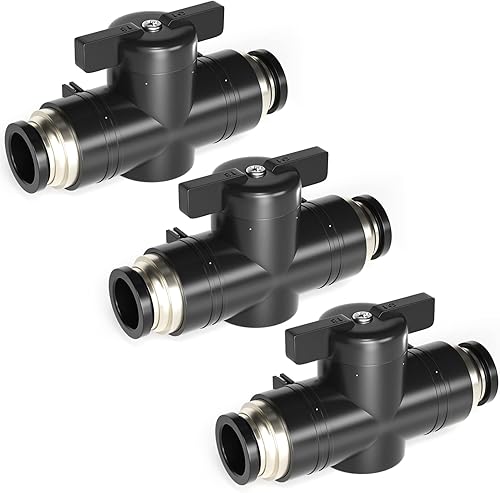 Miniatura 9 de TAILONZ PNEUMATIC BVU-14 OD válvula de bola de control de flujo de aire válvula de empuje para conectar el accesorio (paquete de 5)