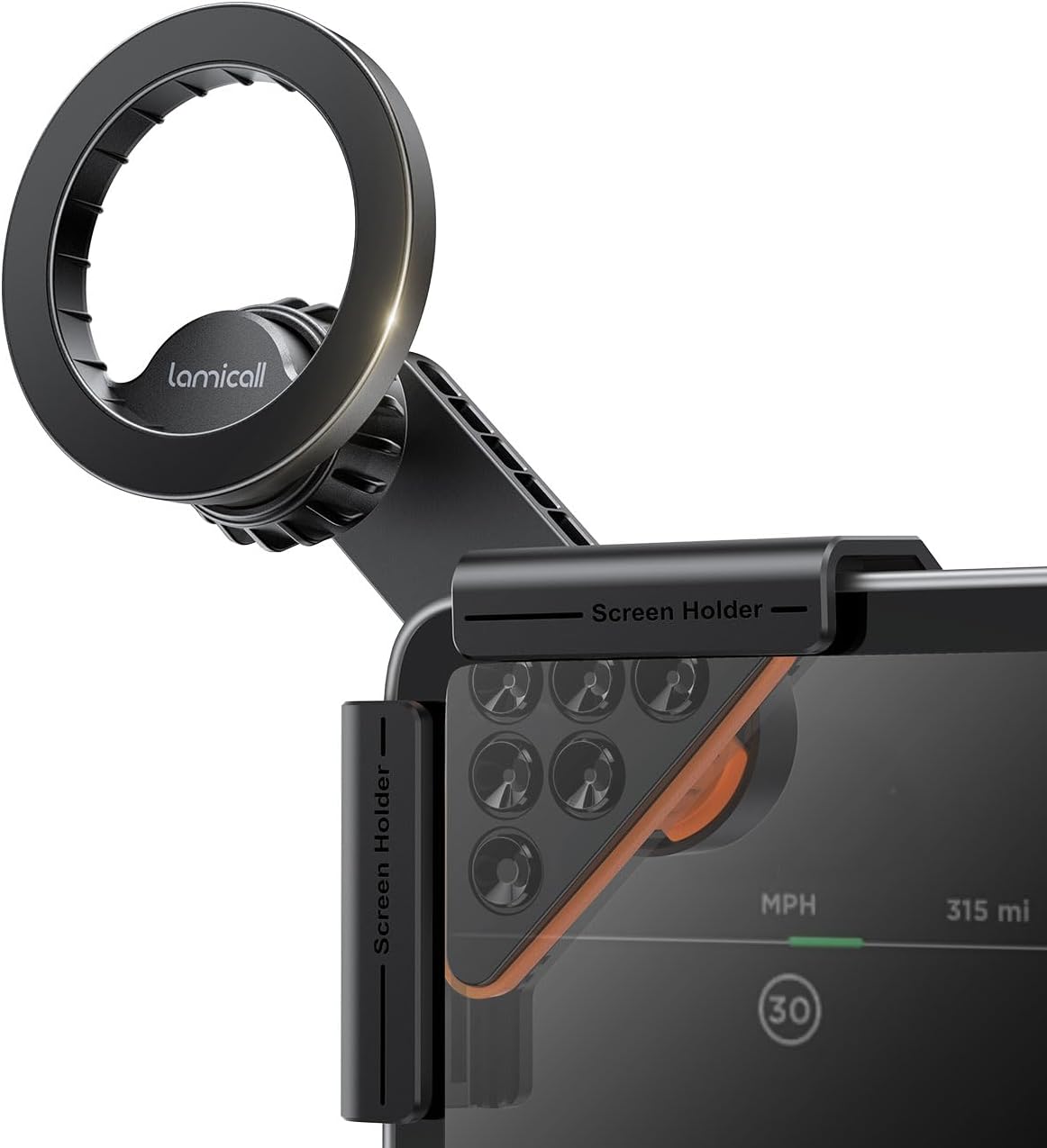 Lamicall Ultra Stable Magnetic Tesla Phone Mount + Nylon Braided Gooseneck Phone Holder Bed