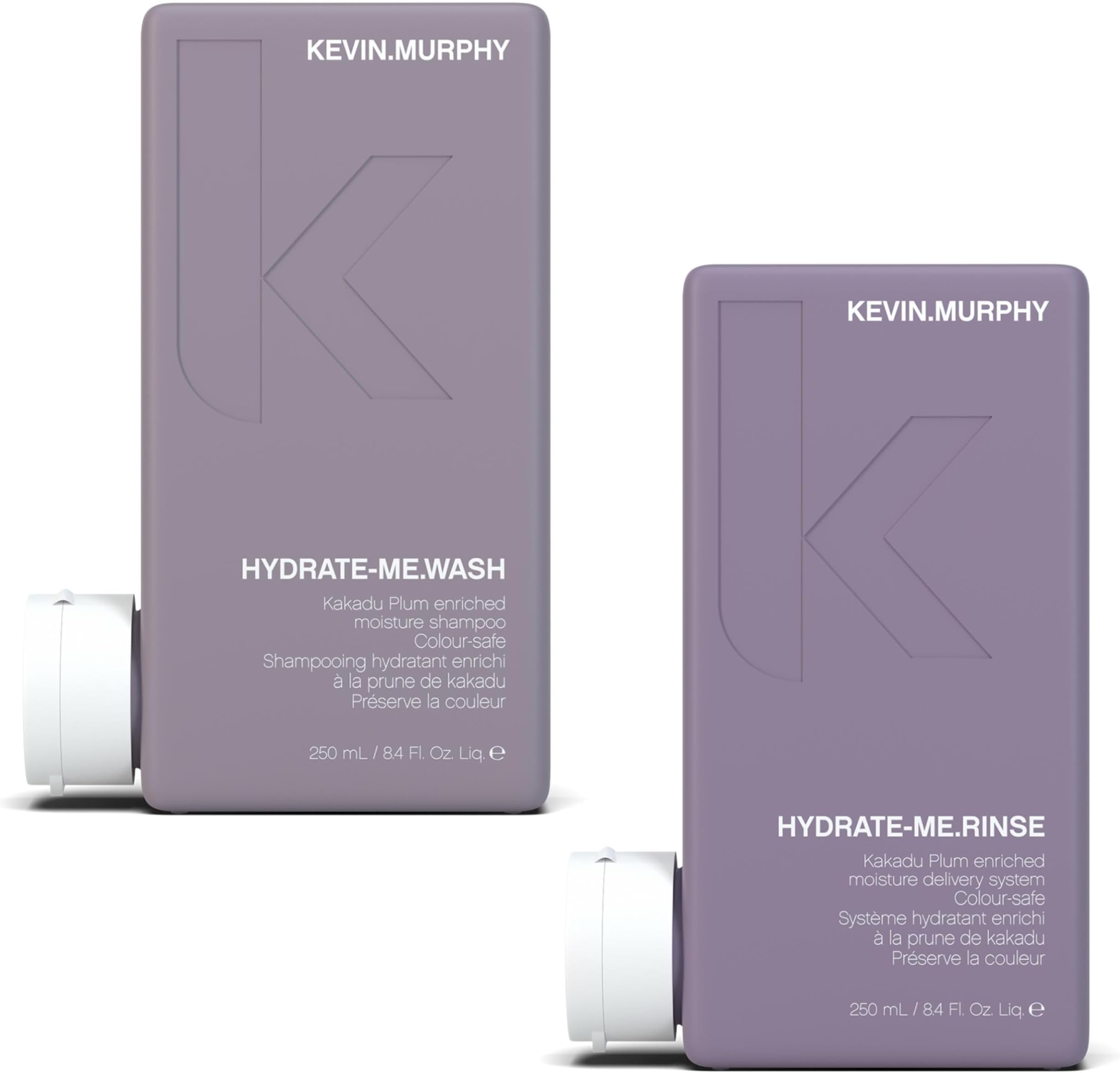 HYDRATE-ME.WASH & RINSE - Hydrating Shampoo for Natural & Coloured Hair - Moisturising Conditioner - For Dull, Parched & Dry Hair - 250 mL / 8.4 fl oz - 2 Pack