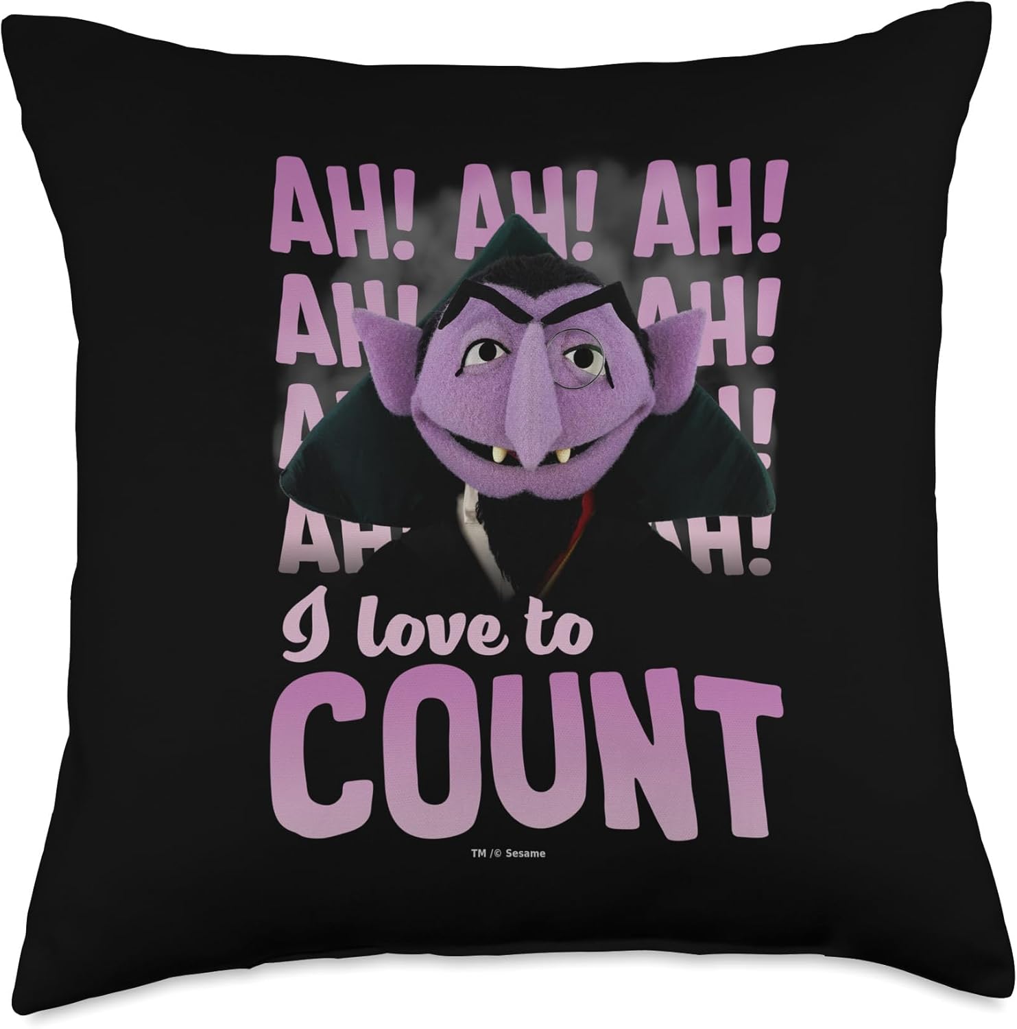 Sesame Street The Count Ah! Ah! Ah! Throw Pillow
