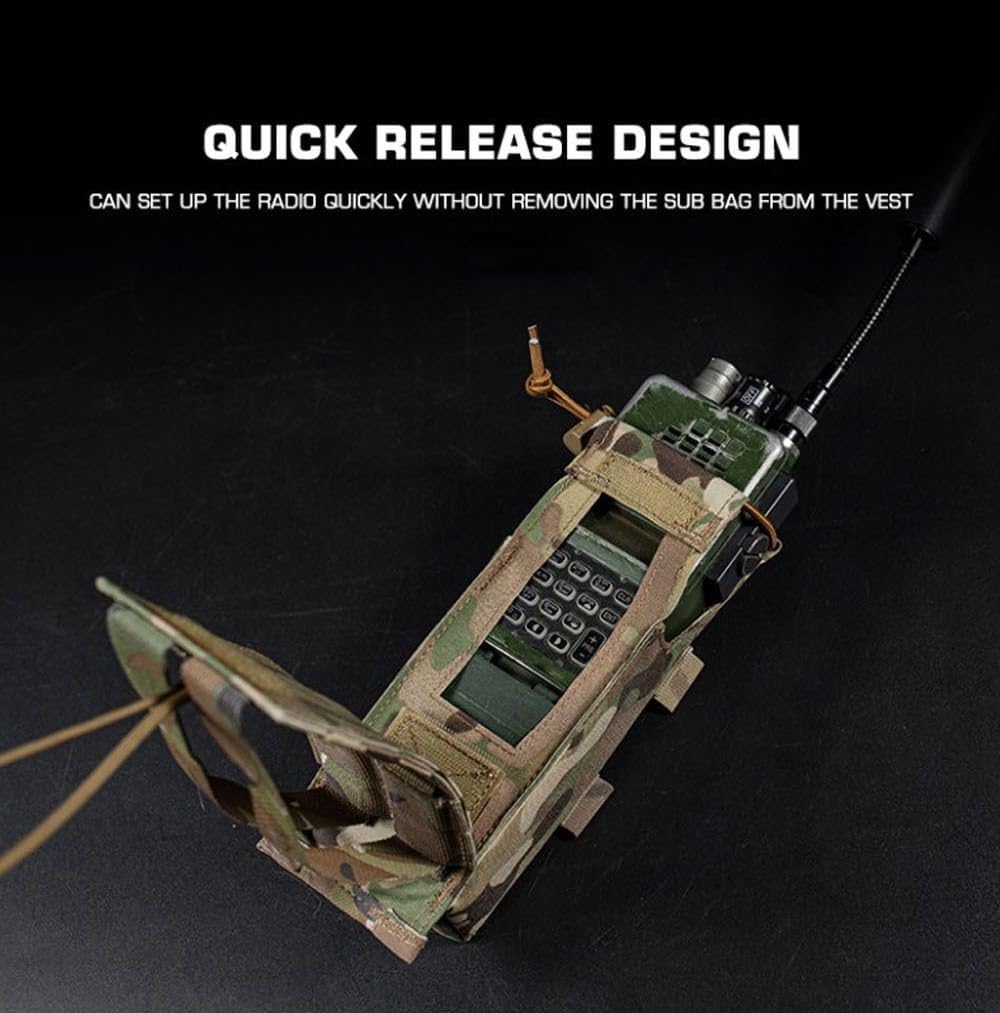 Molle Radio Pouch Airsoft PRC 152/148 Drop-Down Walkie Talkie Radio Bag Hunting Paintball Tactical Radio Holder Pack