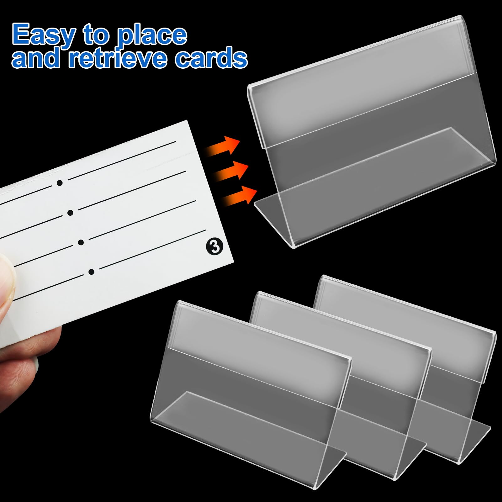 Étiquette stand petit signe ,WOVTE 50pcs Porte-cartes Prix d'affichage Étiquette de numéro Stand Case 7 cm x 4 cm - Beaux-Arts et Loisirs créatifs