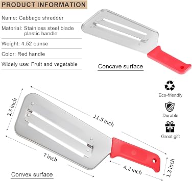 Cabbage Shredder for Coleslaw Sauerkraut cabbage slicer Cutter Chopper kitchen Knife Cabbage Peeler Lettuce Shredder lettuce Knife Cabbages Graters for Kitchen Fruit Vegetable Slicer Mandoline Slicers