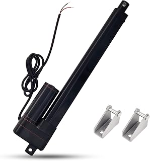 250mm Hub 3000N IP65 Wasserdicht Linearantrieb 12V Linear Actuator Linearmotor 5mm/s Mit Montagebügeln für Lift Coop Tür,Schrank, Fensteröffner, Türöffner, Home Automation