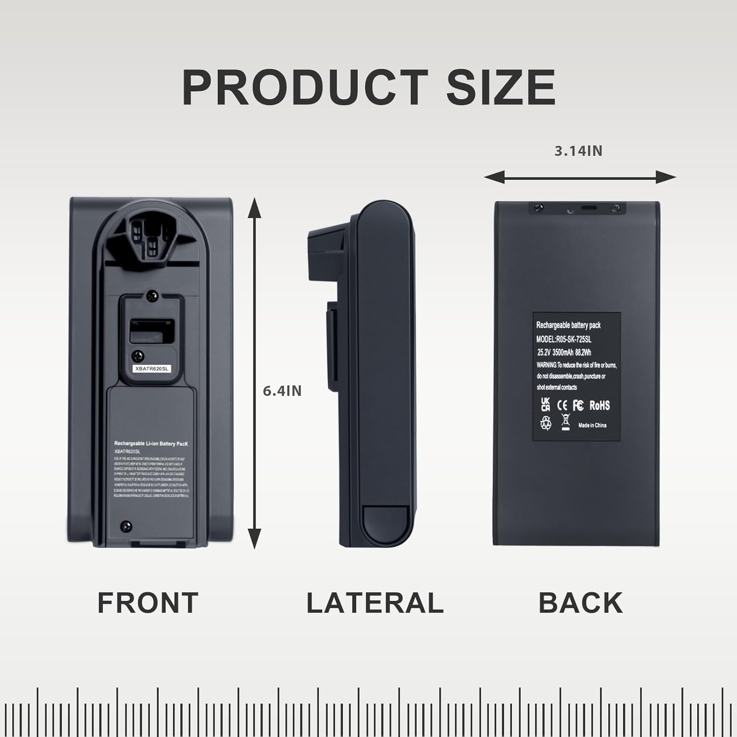 3500mAh 21.6V Replacement Battery for Shark XBATR620SL Compatible with IZ540H, IZ562H, UZ565H,LZ500 Shark Cordless Vacuum Cleaners.Black