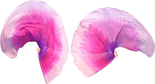 Winged Sirenny Banderas de seda de ala de ángel de adoración de 70 pulgadas con varillas flexibles, bandera de seda translúcida circular pintada a