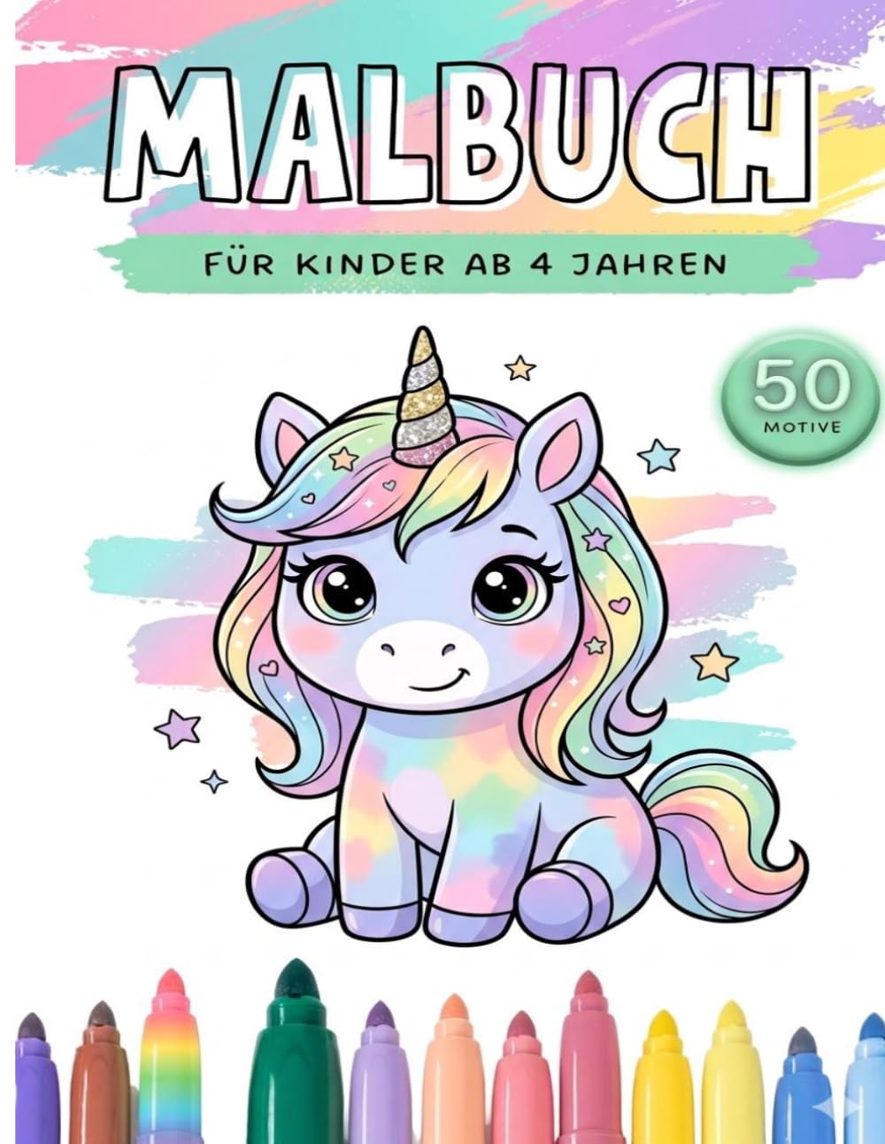 Malbuch für Kinder ab 4 Jahren: Einhörner