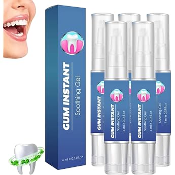 Gum Ease Gum Gel Instant Soothing Gel Teeth Repair Gels Gum Protect Repair Gels Repair Gum Recess Instant Gums and Restore Teeth Whitening Pen 5 Pieces