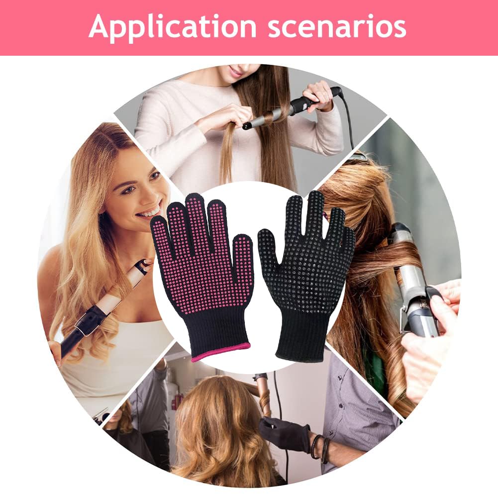 Gants Thermique Coiffure,Gants De Protection Coiffure,Gants De Coiffure Résistants À La Chaleur,2 Pcs Professionnels Gants Anti Chaleur Pour Coiffure,Gants Résistant À La Chaleur Pour La Coiffure
