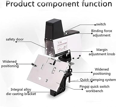 Heavy Duty Stapler, Riding Stapler, Automatic Rapid Stapler Binder Machine 2-30 Sheets, Adjustable Thickness 100mm, Book Binding Machine for Offices, School,