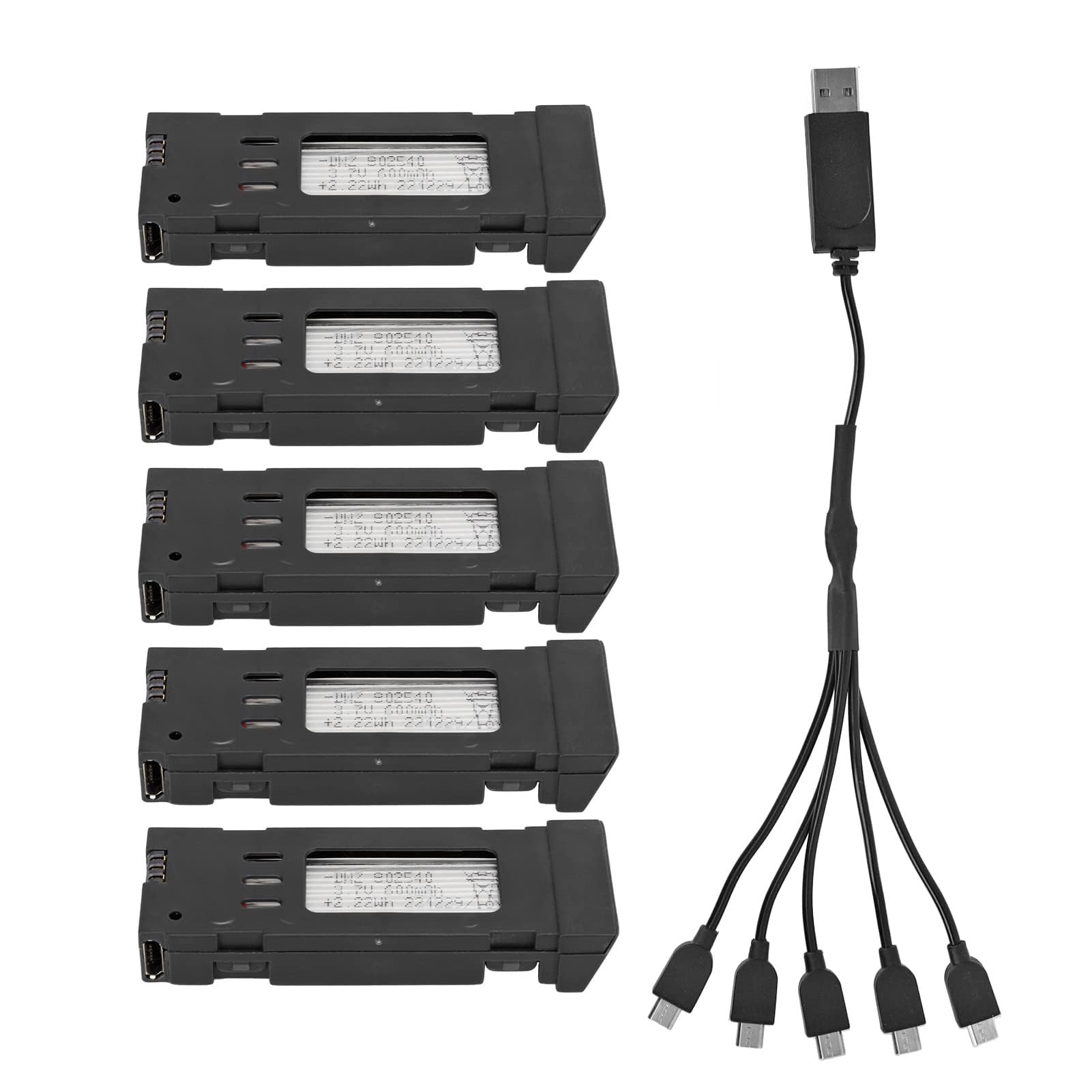 3.7V 1200mAH RC Drone Lithium Battery for E58 L800 JY019 S168 and Other Remote Control Aircraft with 5 in 1 Portable Charger Cable RC Quadcopter Spare Part