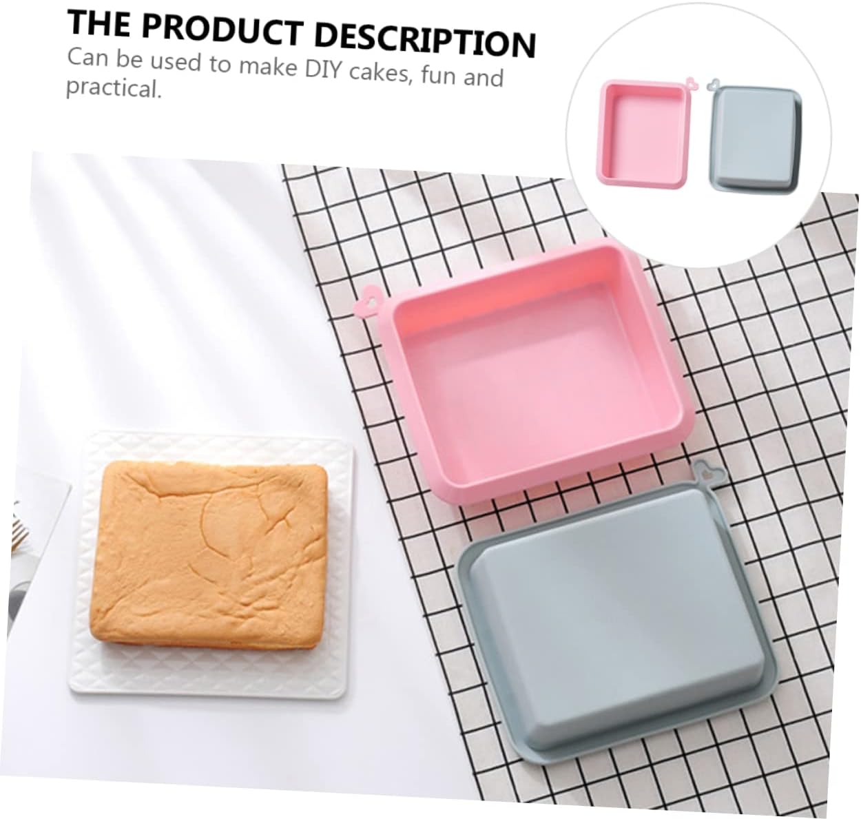 MAGICLULU 2pcs Diy Baking Molds Silicone Cake Pans for Baking Non-stick Easy Clean