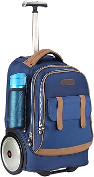 Rolling Laptop Bag for 14 Inch Laptop,Roller Bag,Backpack with Wheels,20 Inch Wheeled Computer Bag Blue