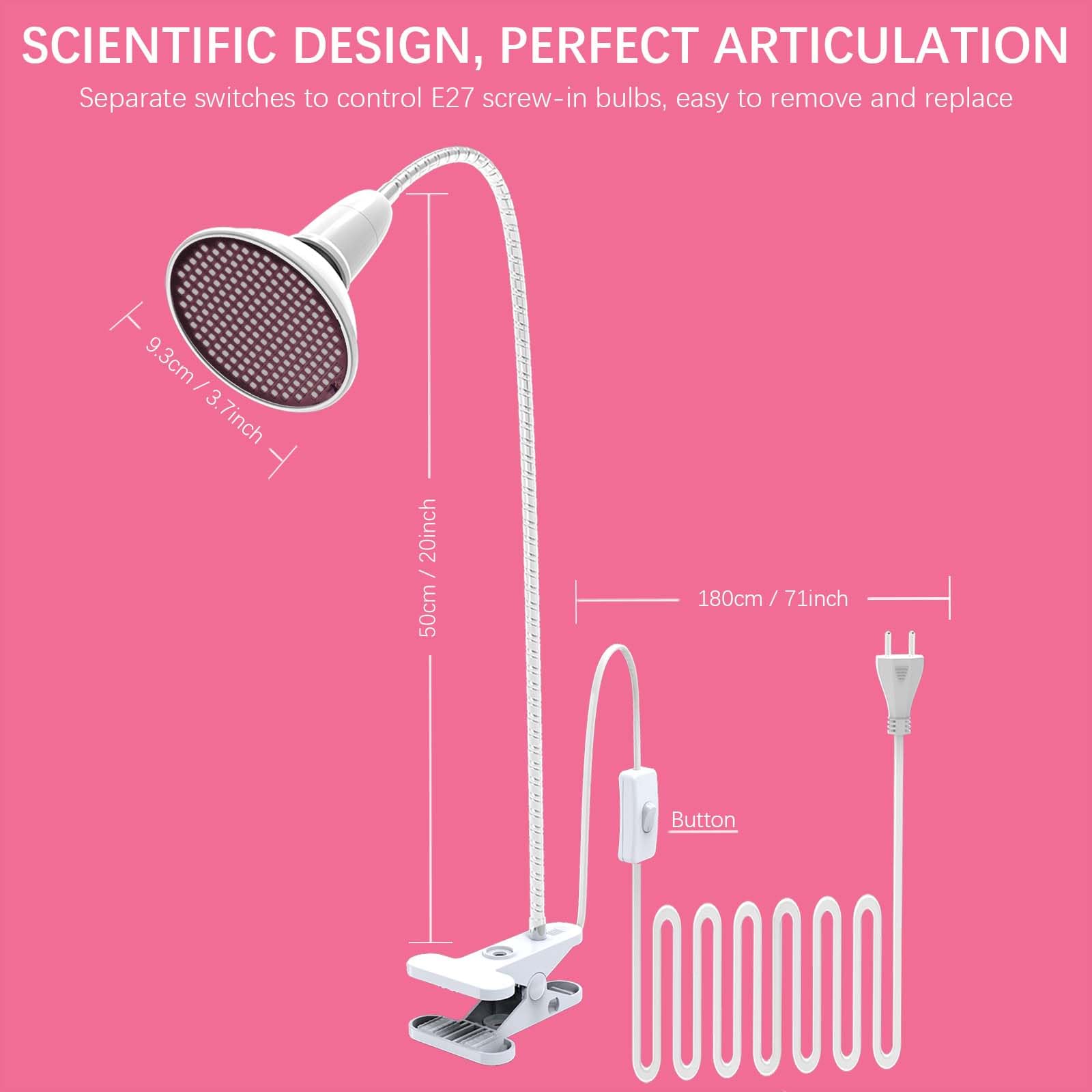 Lampe LED infrarouge 200 LED à proximité de la lampe infrarouge pour soulager les douleurs musculaires du corps 730 nm - 850 nm - Lampe de croissance photosynthèse floraison fructification