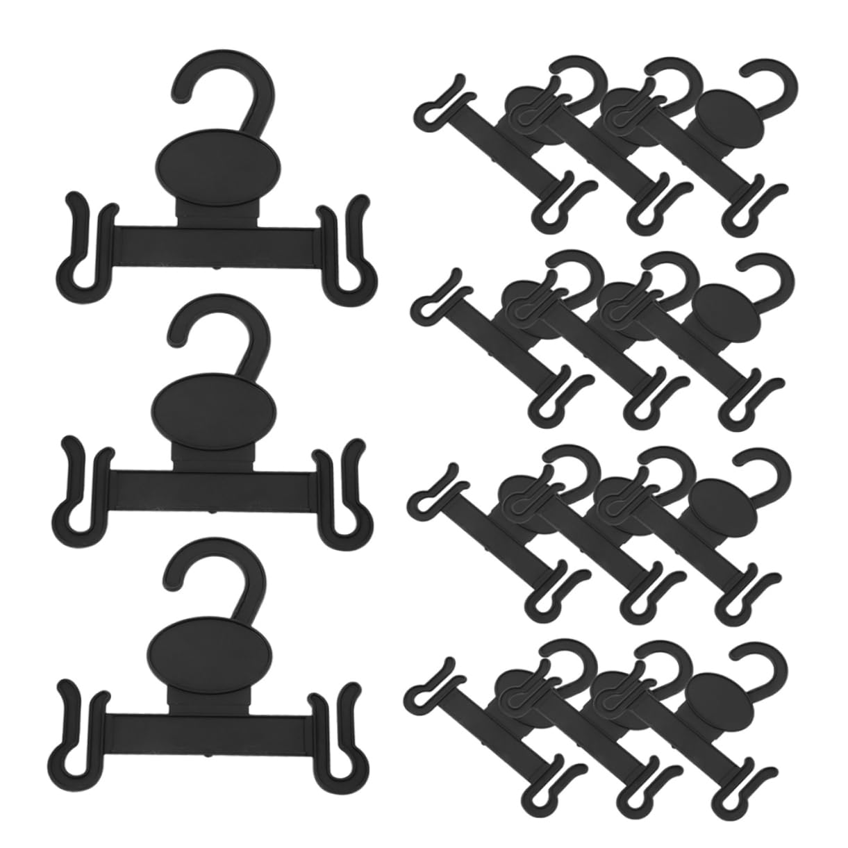 Zerodeko 30pcs Slipper Hooks for Retail Display Plastic Hanger Holders for Organizing and Drying Footwear Sleek Black Design for Slippers Sandals and Storage