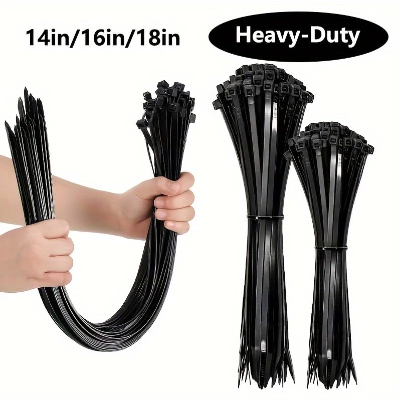 Bridas resistentes de nailon negro (50 unidades de 40 cm)