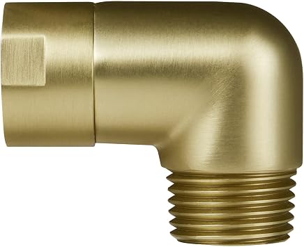 Solid Brass Shower Elbow Adapter for Shower Head, 90 degree Shower Arm Adapter Shower Head Adapter, Shower Arm Extension Elbow Adapter, Brushed Gold