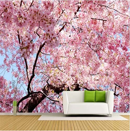 Papier Peint Panoramique Cerisier Rose Du Japon 150X100 Cm Papier Peint Intissé Tapisserie Murales 3D Personnalisé Photo Mur Papier Peint Décor Mural Pour Salon Chambre Cover